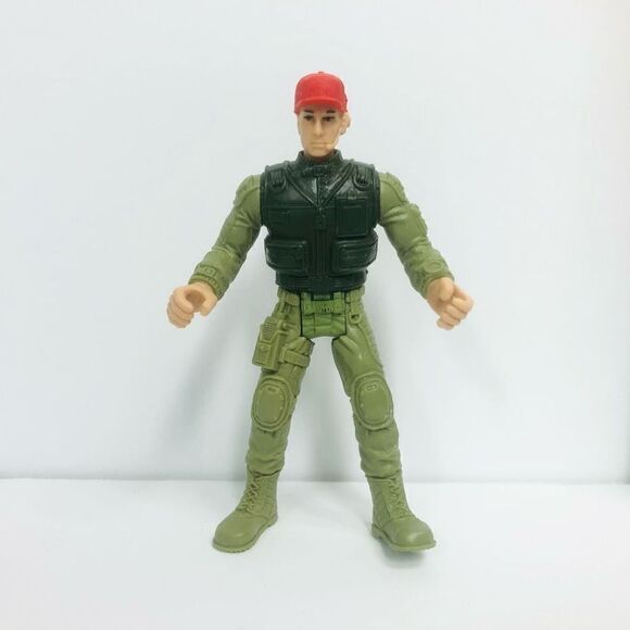 soldier action figures lot of 2 red hat black helmet army marine 4 inch pose-abl - Picture 2 of 11